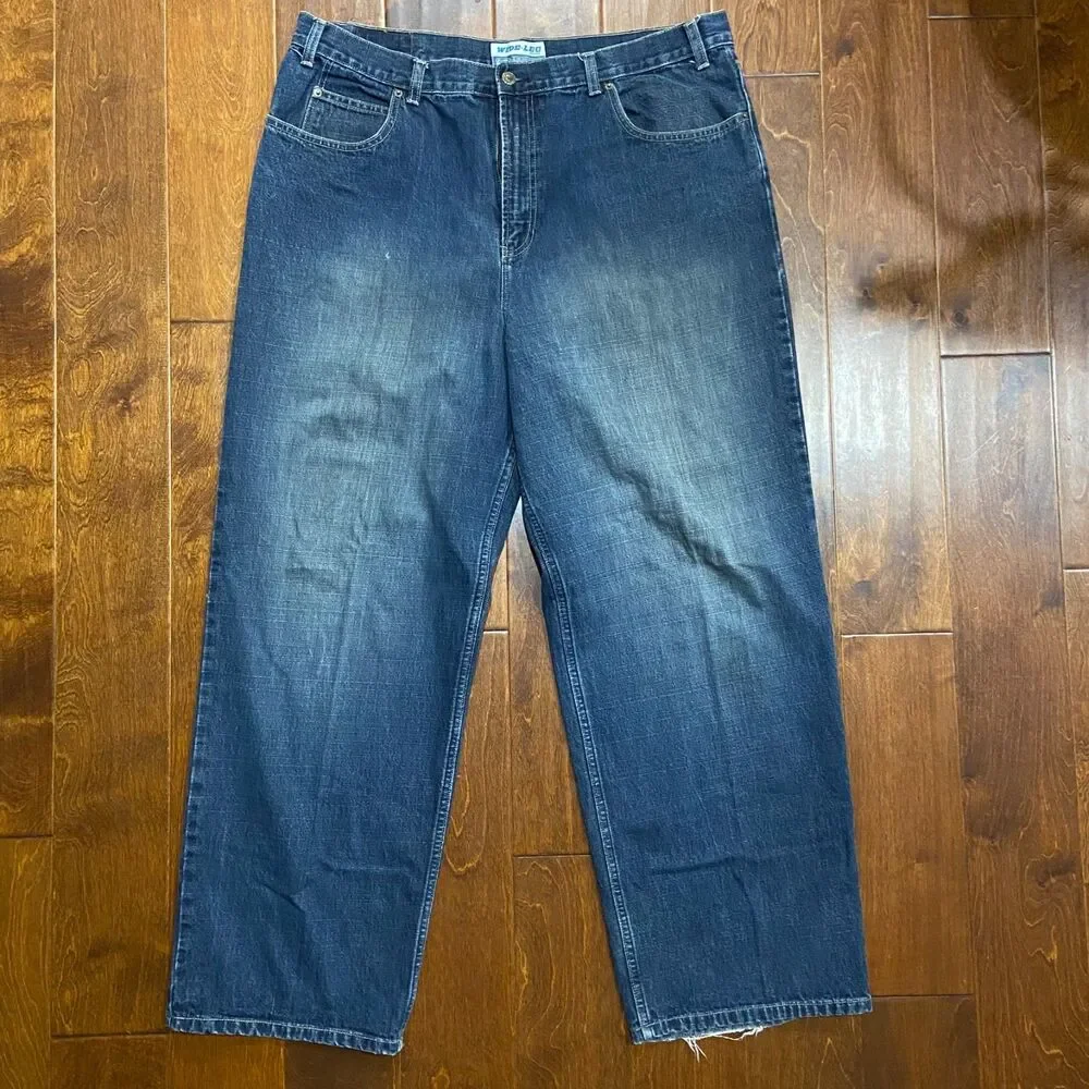 Old Navy Vintage Y2K Baggy Wide Leg Grunge Denim Blue Jeans Men's Size 40 x 32